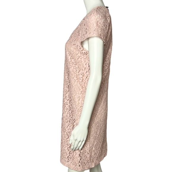 NWT ZARA PALE PINK EYELET LACE CAP SLEEVE SHIFT DRESS size XS - Picture 4 of 9
